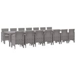 vidaXL Ensemble de salle à manger pour jardin 15 Pièces Gris clair