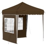 vidaXL Tente de fête pop-up 195 x 195 x 245 cm Marron Tissu Oxford