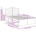 vidaXL Cadre de lit Gris Sonoma 120 x 200 cm Pin massif