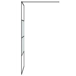 vidaXL Paroi de douche Noir 90x195 cm Verre ESG demi-dépoli