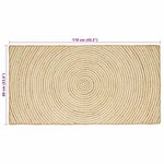 vidaXL Tapis Naturel et Blanc 60 x 110 cm Jute