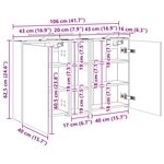 vidaXL Ensemble de Meubles de Salle de Bain 3 Pièces 106 x 16 x 62 5 cm