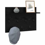 vidaXL Porte-manteau mural avec étagère Chêne noir 60 x 40 x 12 cm