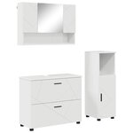 vidaXL Ensemble de mobilier de salle de bain 3 Pièces Blanc brillant