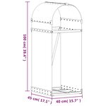 vidaXL Porte-bûches aspect bois 40x45x100 cm acier galvanisé