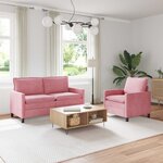 vidaXL Ensemble de Canapés 2 Pièces Rose Velours