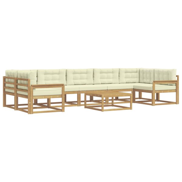 vidaXL Ensemble de canapés d'extérieur 6 pc Blanc et crème