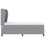 vidaXL Lit à ressorts avec matelas Gris clair 100 x 200 cm tissu