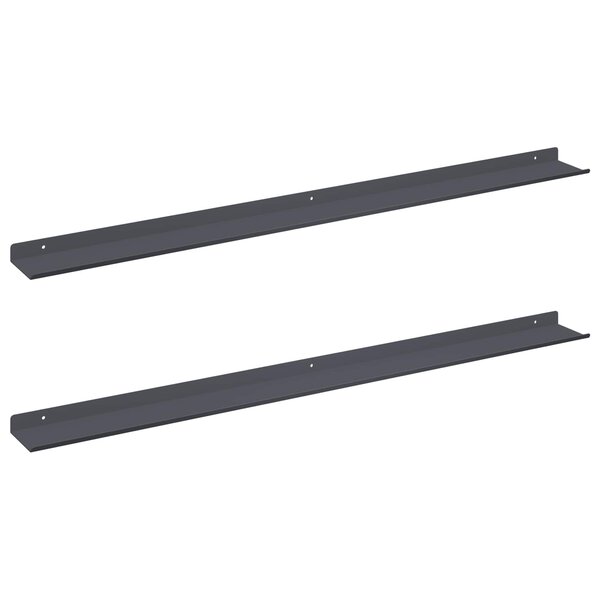 vidaXL Étagère flottante 2 Pièces Anthracite 100 x 9 x 2 5 cm Acier