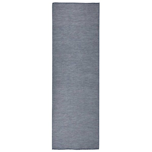 vidaXL Tapis à tissage plat d'extérieur 80x250 cm Bleu