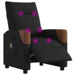 vidaXL Fauteuil de massage inclinable électrique Noir Tissu