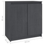 vidaXL Armoire latérale gris 60x36x65 cm bois de pin massif