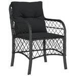 vidaXL Ensemble de salle à manger jardin 7 pièces avec coussins en rattan noir
