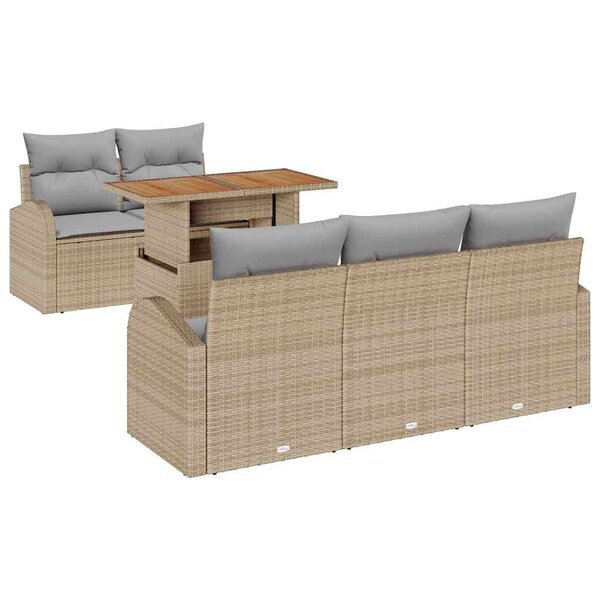 vidaXL Ensemble de canapé de jardin 6 Pièces beige et gris clair