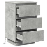vidaXL Cabinet de chevet avec tiroir Gris béton 39 x 34 5 x 65 cm