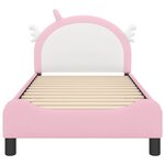 vidaXL Cadre de lit pour enfants avec tête de lit Rose 80 x 160 cm PU