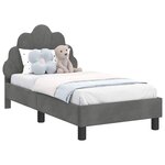 vidaXL Cadre de lit pour tout-petit avec tête de lit Gris foncé