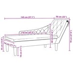 vidaXL Fauteuil long avec coussin et accoudoir droit crème tissu