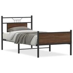vidaXL Cadre de lit sans matelas chêne marron 90x190cm bois ingénierie