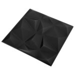 vidaXL Panneaux muraux 3D 12 Pièces 50x50 cm noir diamant 3 m²