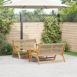 vidaXL Chaise de Jardin avec Table 3 Pièces Beige Bois Massif d'Acacia