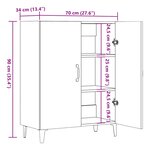 vidaXL Buffet chêne artisanal 70x34x90 cm bois d'ingénierie
