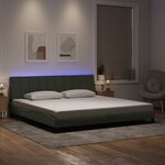 vidaXL Cadre de lit avec lumières LED gris clair 200x200 cm velours
