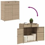 vidaXL Armoire de rangement jardin beige 105x55x113 cm résine tressée
