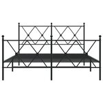 vidaXL Cadre de lit métal sans matelas avec pied de lit noir 140x200cm