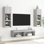 vidaXL Meubles TV avec lumières LED 2 Pièces sonoma gris 60x30x30 cm