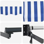 vidaXL Auvent rétractable électrique Bleu Blanc Anthracite 2 5 x 2 m
