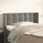 vidaXL Tête de lit avec oreilles Gris clair 83x16x78/88 cm Velours