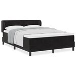 Lit Box Spring vidaXL avec Matelas Noir 140x190 cm Velours