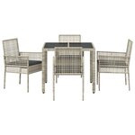 vidaXL Ensemble de salle à manger pour jardin 5 Pièces Gris clair