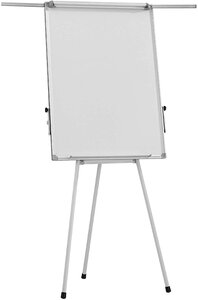 Chevalet de conférence trépied réglable en hauteur 60x90 cm 2 bras extensibles magnétique effaçable incluant marqueurs aimants papiers éponge paperboard tableau magnétique blanc 01_0000174
