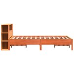 vidaXL Lit bibliothèque sans matelas cire marron 120x190cm pin massif