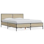 vidaXL Cadre de lit chêne sonoma 120x200 cm bois d'ingénierie et métal
