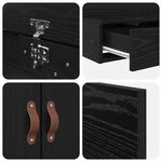 vidaXL Cadre de lit de rangement Chêne noir 200x200 cm