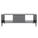 vidaXL Table basse gris brillant 103 5x60x35 cm bois d'ingénierie