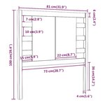 vidaXL Tête de lit Gris 81x4x100 cm Bois massif de pin