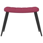 vidaXL Chaise de relaxation avec tabouret Rouge bordeaux Velours