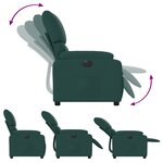 vidaXL Fauteuil inclinable électrique Vert foncé Tissu