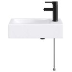 vidaXL Lavabo de salle de bains Noir Mat 45 5 x 25 5 x 13 cm métal
