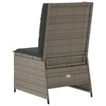 vidaXL Canapé inclinable de jardin avec coussins gris résine tressée