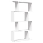 vidaXL Étagère séparatrice de pièce à 4 niveaux blanc bois ingénierie