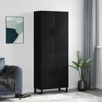 vidaXL Buffet haut Noir 69 5x34x180 cm Bois d'ingénierie