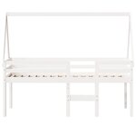 vidaXL Lit haut avec toit blanc 75x190 cm bois de pin massif