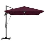 vidaXL Parasol Roma à Bras Déporté Rouge et Noir 352 x 251 x 265 cm
