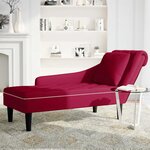 vidaXL Fauteuil long avec coussin et accoudoir droit rouge bordeaux