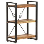 vidaXL Bibliothèque à 3 niveaux 60x30x80cm Bois de récupération massif